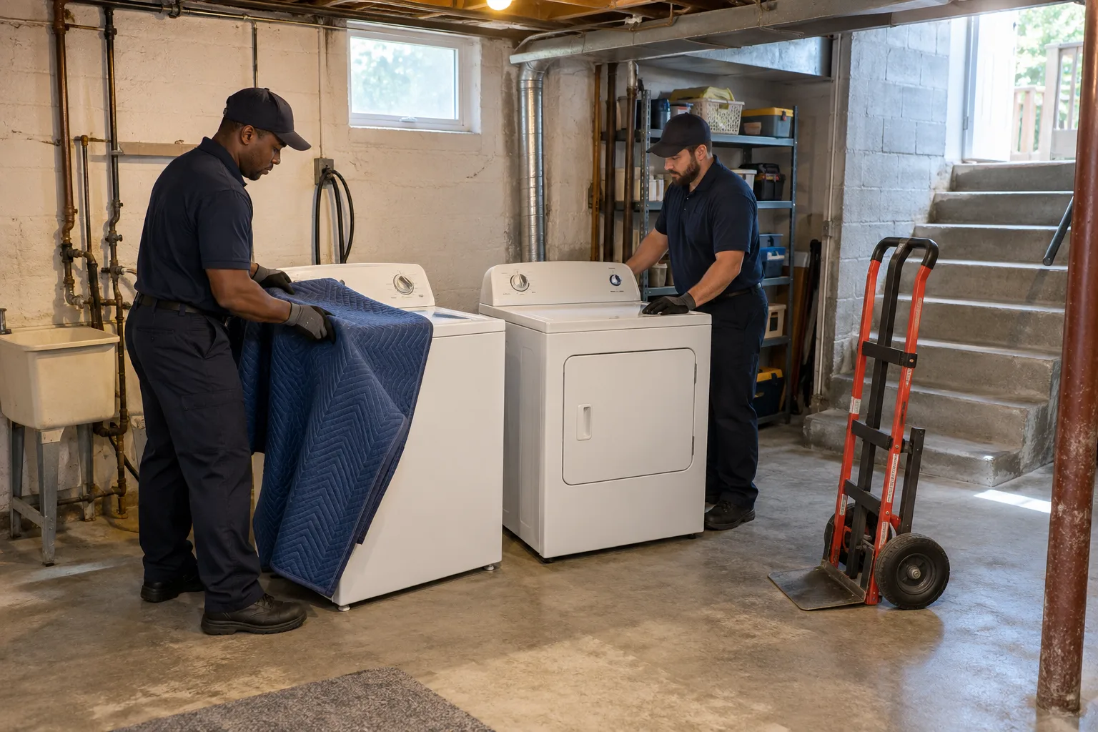 Washer & Dryer Removal in progress